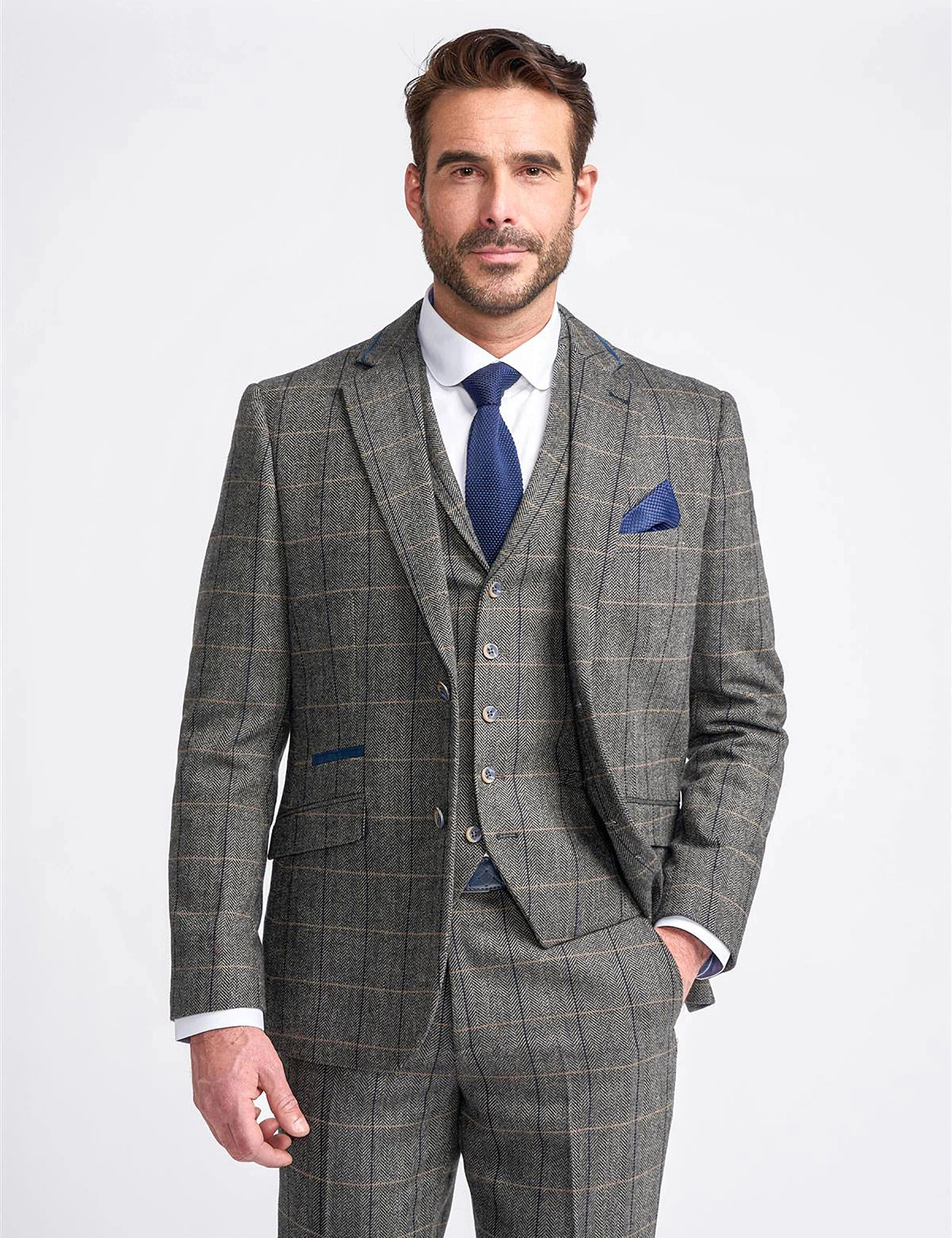 Elegancki ALBERT GREY CHECK TWEED BLIZER: Ponadczasowa klasa w szarości, idealna na każdą okazję